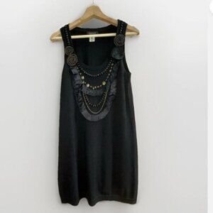 Nanette Lepore Wool Silk Sleeveless Sweater Dress Womens Size M Eclectic Boho